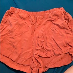 forever 21 orange flowy shorts